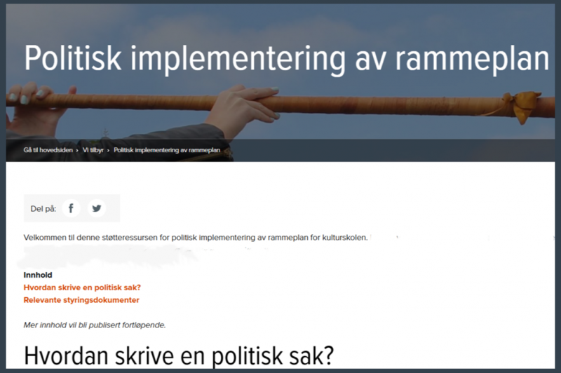 Skjermdump av ny nettside